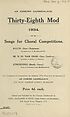 Thumbnail for 'Staff notation - Thirty-eighth Mod 1934 : songs for choral competitions'