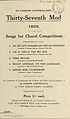 Thumbnail for 'Staff notation - Thirty-seventh Mod 1933 : songs for choral competitions'