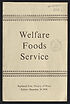 Thumbnail for 'Welfare foods service : reprinted from Ministry of Food bulletin, December 30, 1950'