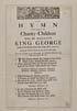 Thumbnail for 'Hymn to be sung by the charity-children when His Majesty King George makes his entry into the city of London'