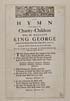 Thumbnail for 'Hymn to be sung by the charity-children when His Majesty King George makes his entry into the city of London'