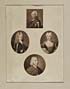 Thumbnail for 'Blaikie.SNPG.14.19 - Portrait of Prince James, his wife and two sons

Four small portraits of Prince James, his wife, and two sons, two men in armour and another in clerical robe'