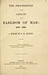 Thumbnail for 'Title page - Proceedings in the case of the Earldom of Mar: 1867-1885'