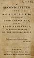 Thumbnail for 'Title page - Second letter to a noble Lord, or, The speeches of the Lord Chancellor, and of Lord Mansfield, on February 27th, 1769, on the Douglas cause'