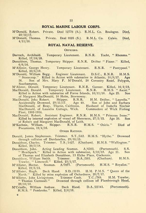 (37) Page 33 - Royal Marine Labour Corps -- Royal Naval Reserve