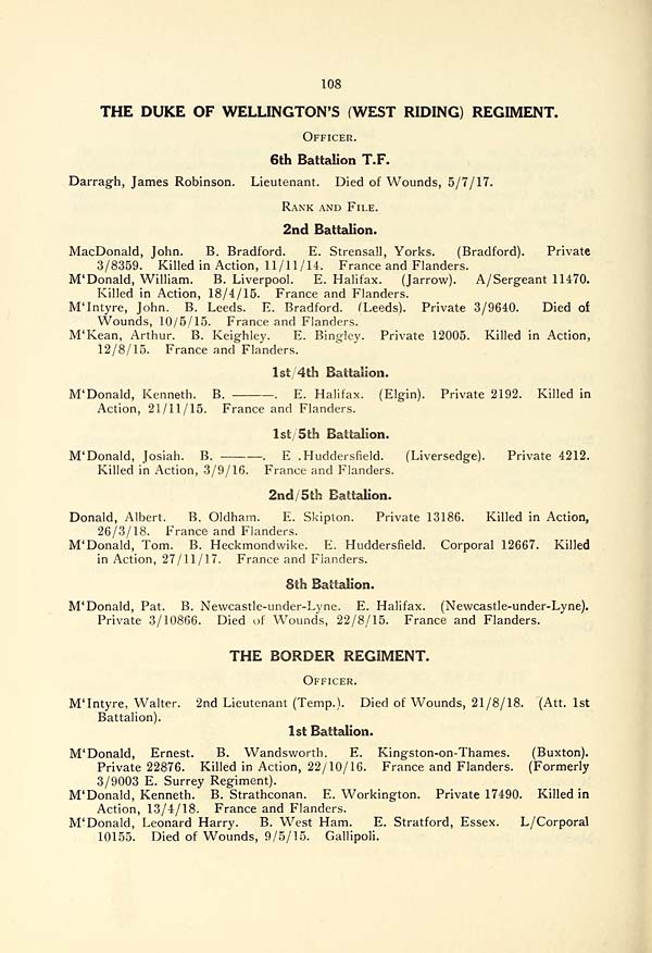 (112) Page 108 - Duke of Wellington's (West Riding) Regiment -- Border Regiment