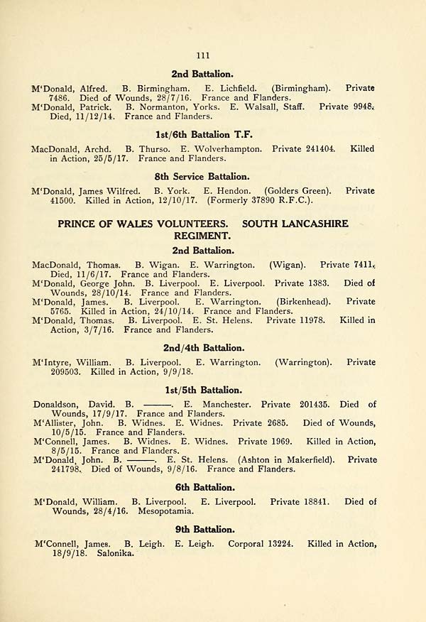 (115) Page 111 - Prince of Wales Volunteers. South Lancashire Regiment