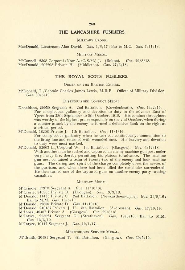 (264) Page 260 - Lancashire Fusiliers -- Royal Scots Fusiliers