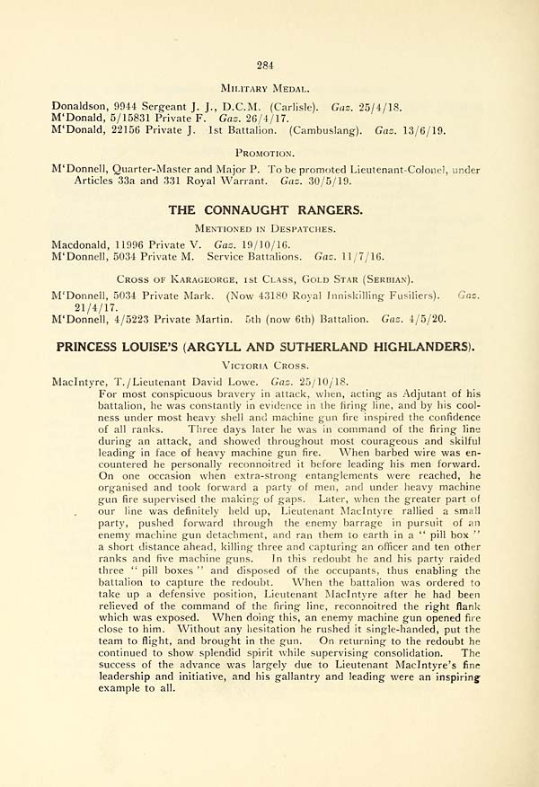 (288) Page 284 - Connaught Rangers -- Argyll and Sutherland Highlanders (Princess Louise's Own)
