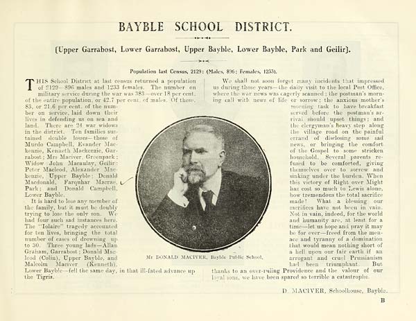 (37) Photograph - Babyle School District -- Upper Garrabost, Lower Garrabost, Upper Bayble, Lower Babyle, Park and Geilir