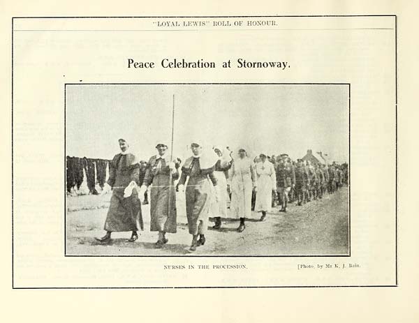 (48) Page 28 - Peace celebration at Stornoway -- Nurses in the procession
