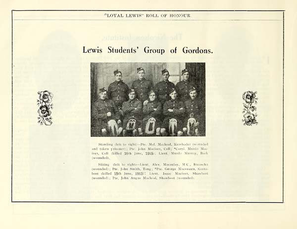 (110) Photograph - Lewis students' group of Gordons