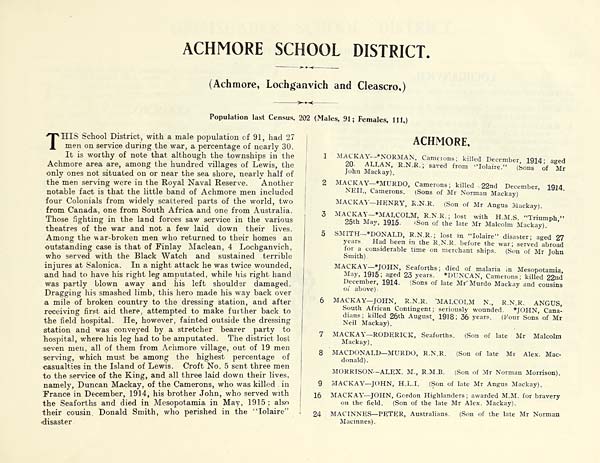 (273) Page 253 - Achmore School District -- Achmore, Lochganvich and Cleascro -- Achmore