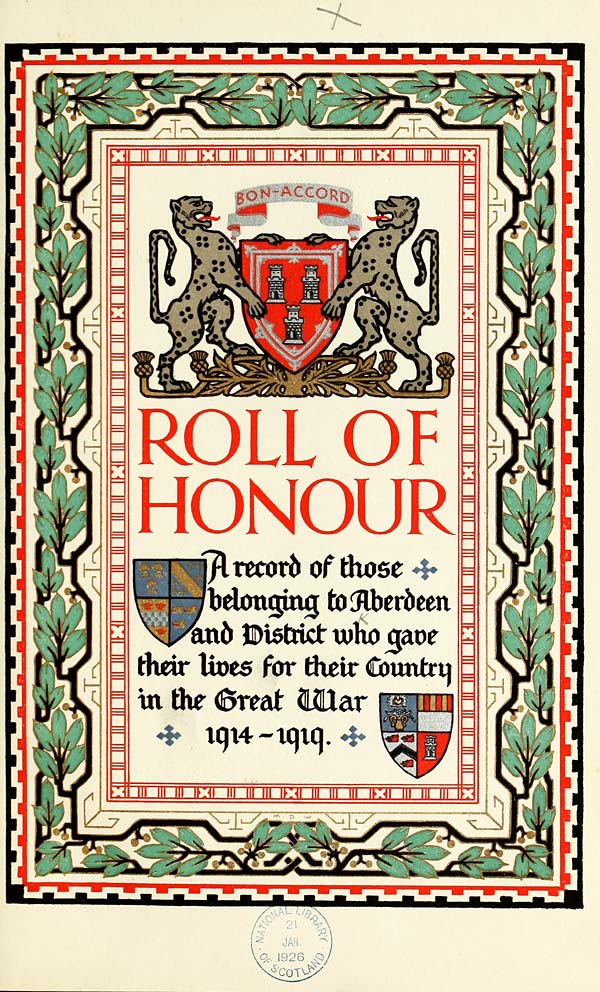 (9) Title page Places > Roll of honour Rolls of honour National