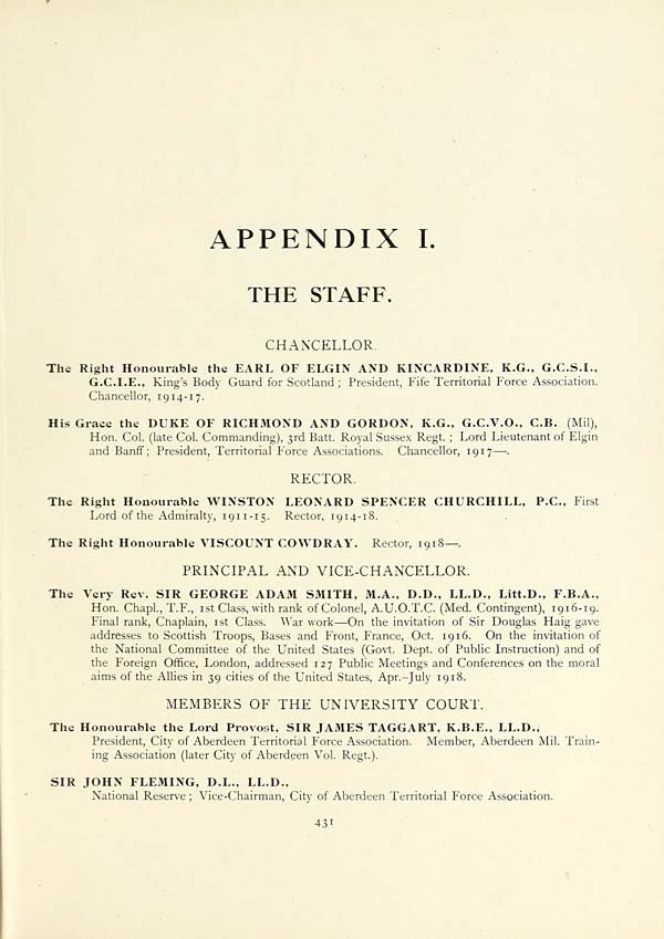 (449) Page 431 - Appendix 1: The staff and officials of the University