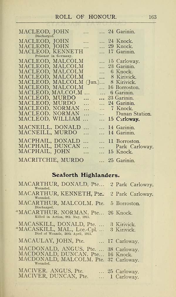 (169) Page 163 - Seaforth Highlanders