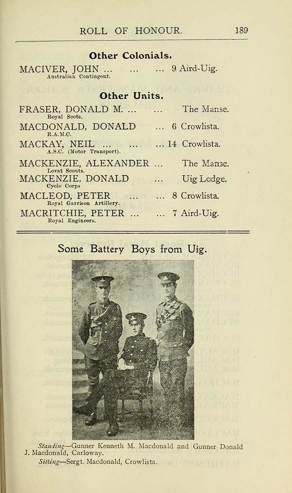 (195) Photograph - Some Battery boys from Uig