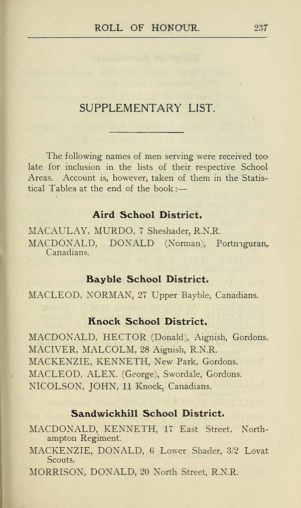 (243) Page 237 - Supplementary list