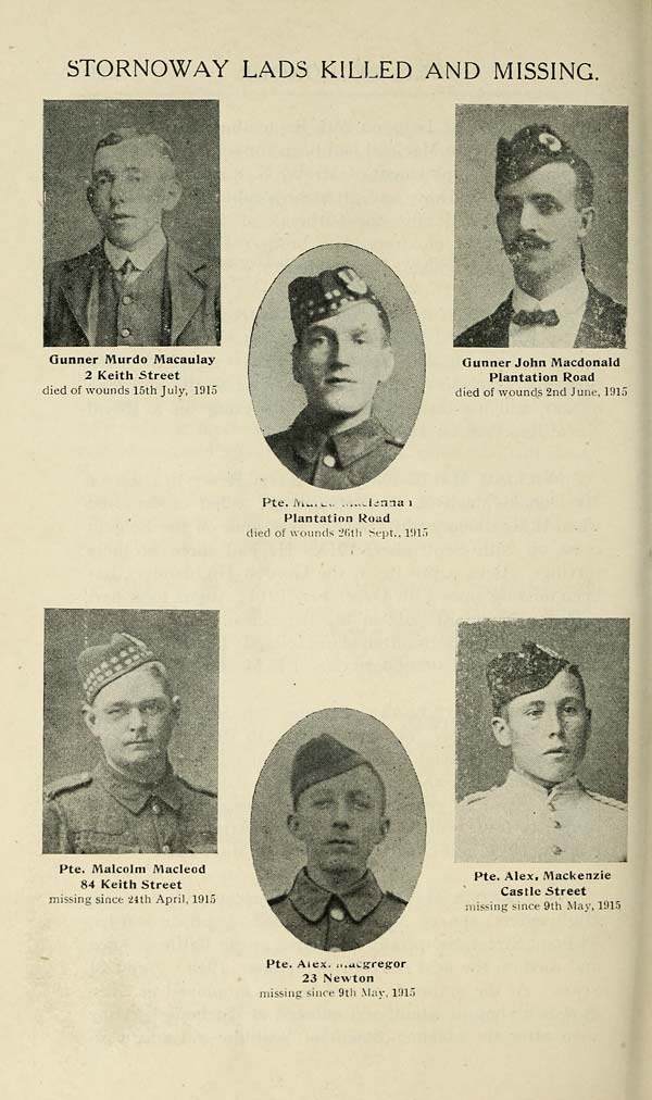 (306) Photographs - Stornoway lads killed and missing