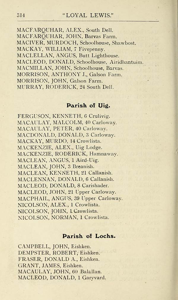 (320) Page 314 - Parish of Uig -- Parish of Lochs