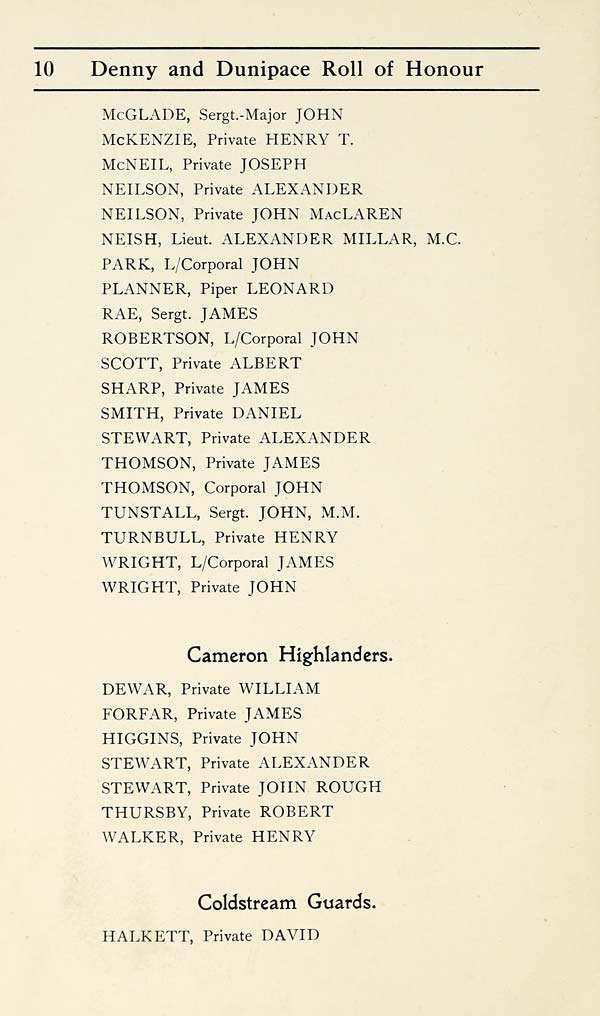 (14) Page 10 - Cameron Highlanders -- Coldstream Guards