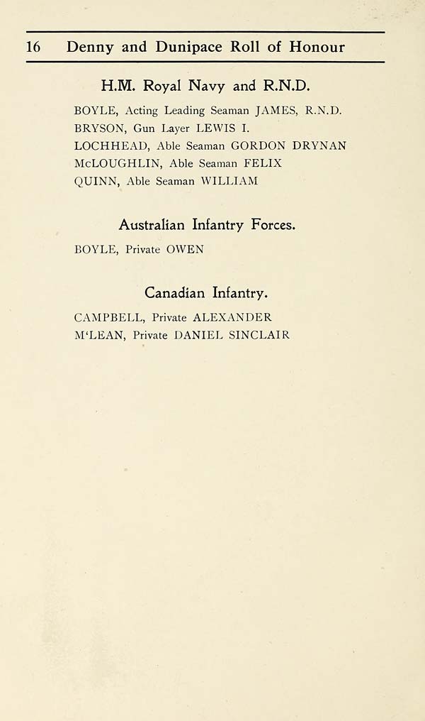 (20) Page 16 - H.M. Royal Navy and R.N.D. -- Australian Infantry Forces -- Canadian Infantry