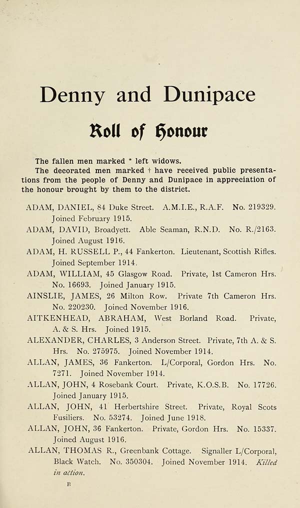 (21) Page 17 - Roll of honour: Adam -- Allan