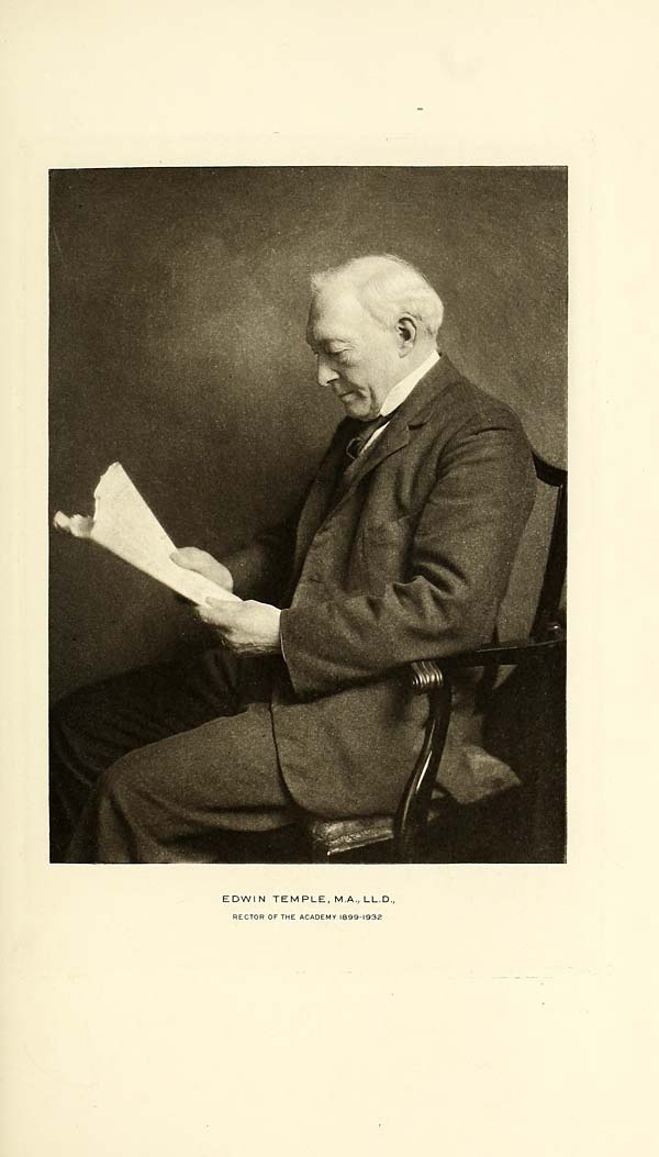 (39) Illustrated plate - Edwin Temple, M.A., L.L.D., Rector of the Academy, 1899-1932