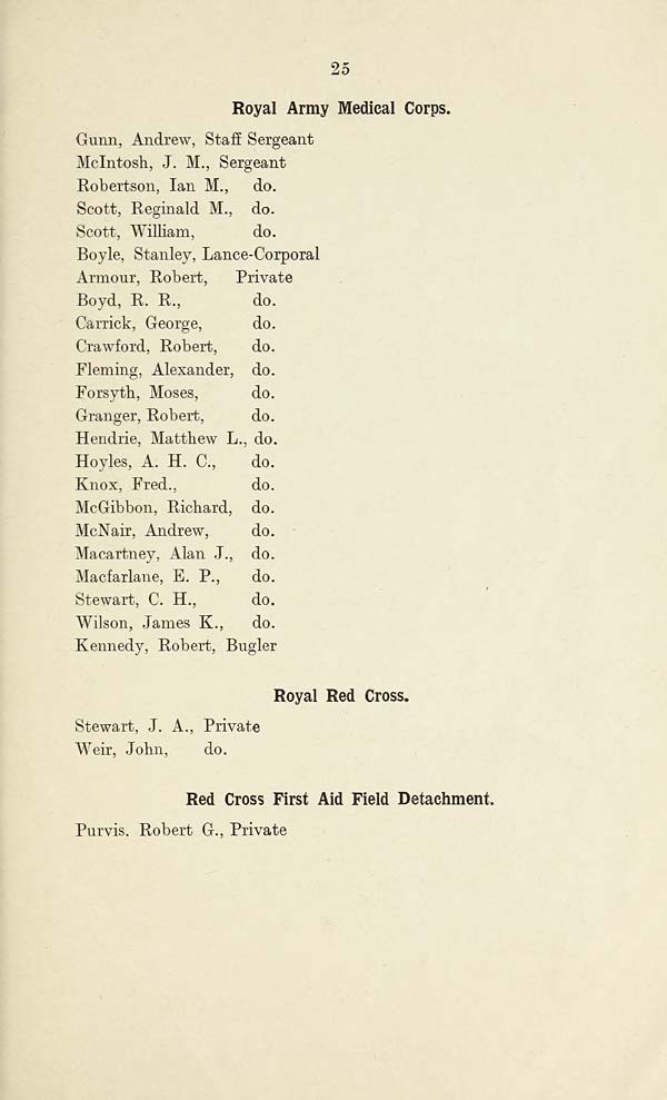 (27) Page 25 - Royal Army Medical Corps -- Royal Red Cross -- Red Cross First Aid Field Detachment
