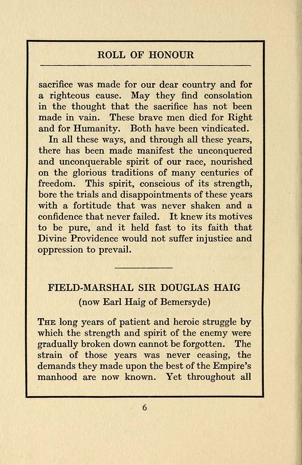 (12) Page 6 - Field-Marshal Sir Douglas Haig