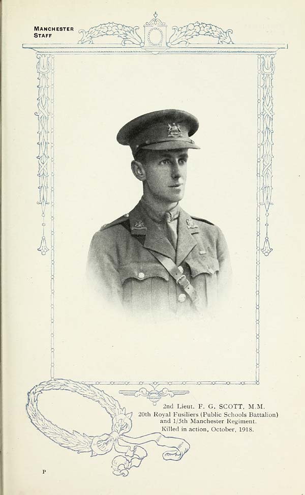 (285) Portrait - Second Lieutenant F. G. Scott, M.M. (Military Medal)