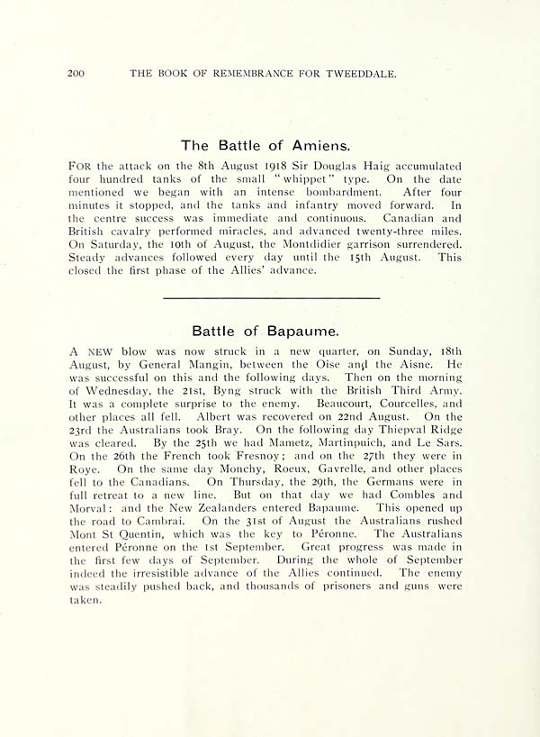 (212) Page 200 - Battle of Amiens -- Battle of Bapaume
