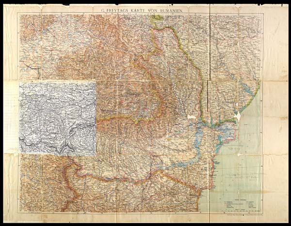 (1) Front of map - G. Freytags Karte von Rumanien