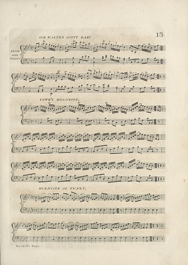 (21) Page 13 - Sir Walter Scott Bar!; Lowe's Hornpipe; Burnside of Tynet