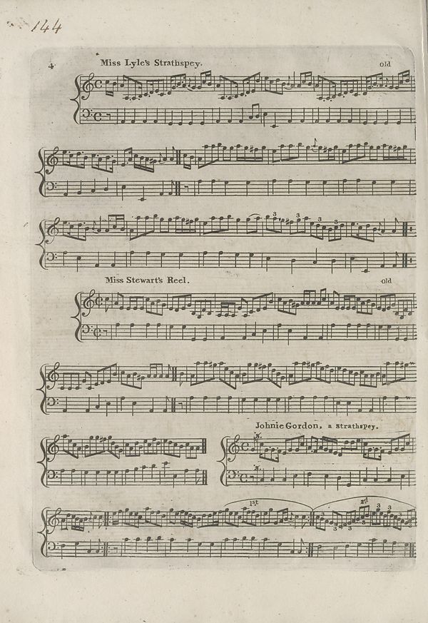 (10) Page 4 - Miss Lyle's Strathspey -- Miss Stewart's Reel -- Johnie Gordon