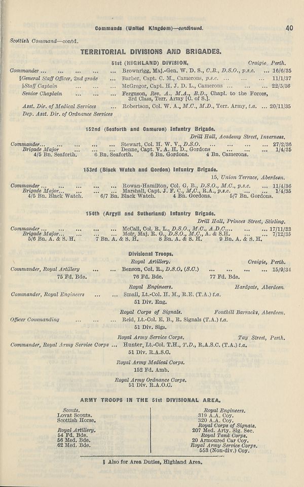 79 Army Lists Monthly Army Lists 1937 1940 February 1937 British Military Lists National Library Of Scotland