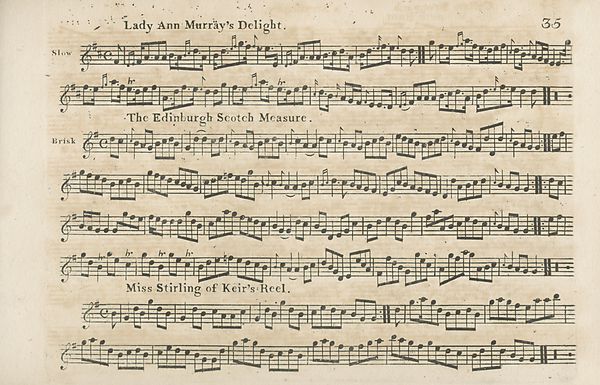 (38) Page 35 - Lady Ann Murray's Delight -- Edinburgh Scotch Measure -- Miss Stirling of Keir's Reel