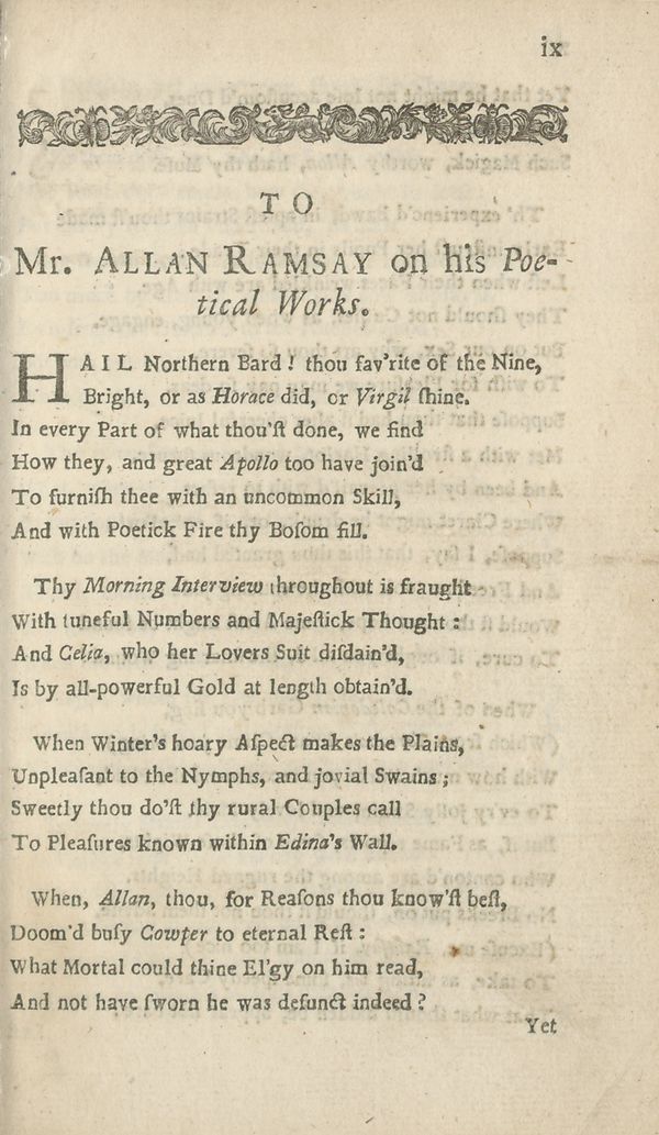 (15) Page ix - To Mr Allan Ramsay on his poetical works
