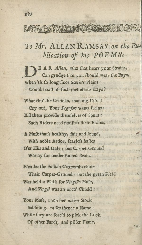 (20) Page xiv - To Mr Allan Ramsay on publication of his poems