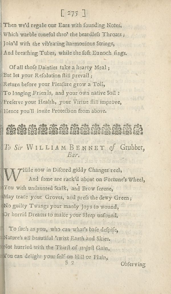 (303) Page 275 - To Sir William bennet of Grubber, bar