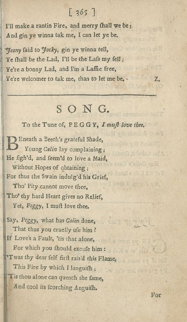 (389) Page 365 - Song to tune of Peggy I must love thee