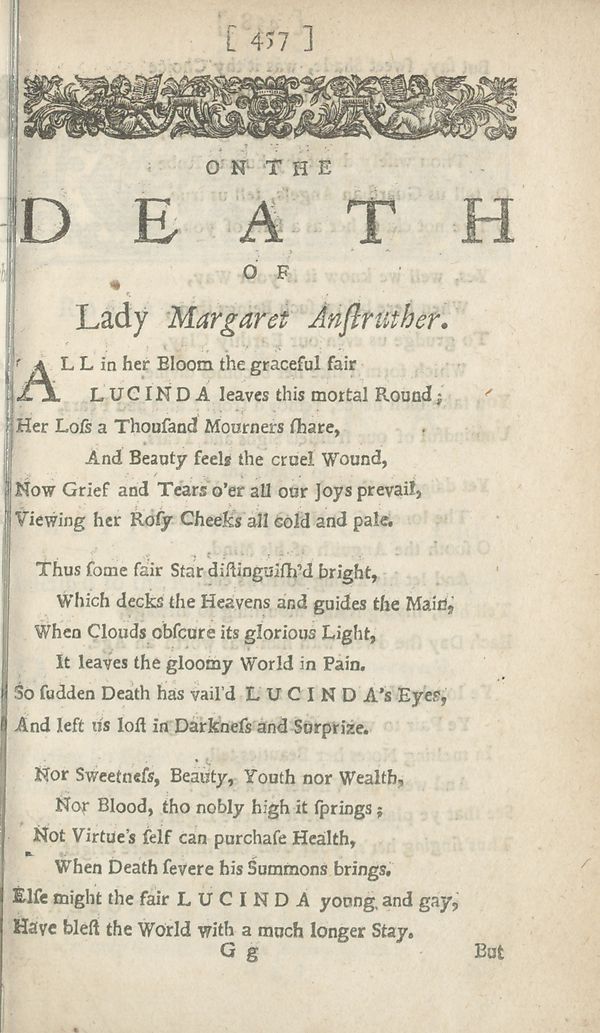 (481) Page 457 - On death of Lady Margaret Anstruther