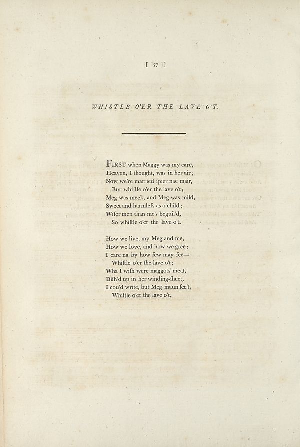(166) Page 77 - Whistle o'er the lave o't (words)