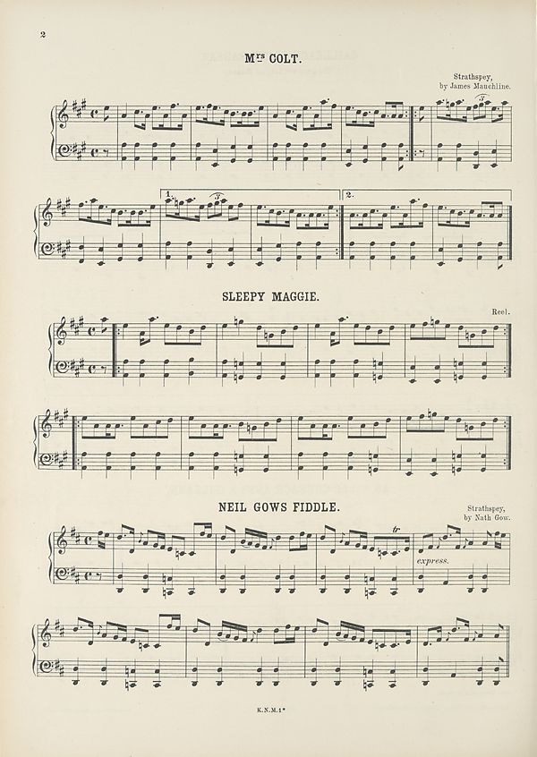 (170) Page 2 - Mrs Colt -- Sleepy Maggie -- Neil Gows fiddle