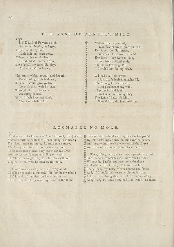 (14) Page 10 Lass of Peatie's mill Lochaber no more (words) Glen