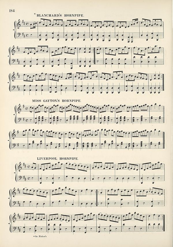 (200) Page 184 - Blanchard's Hornpipe -- Miss Gayton's Hornpipe -- Liverpool Hornpipe