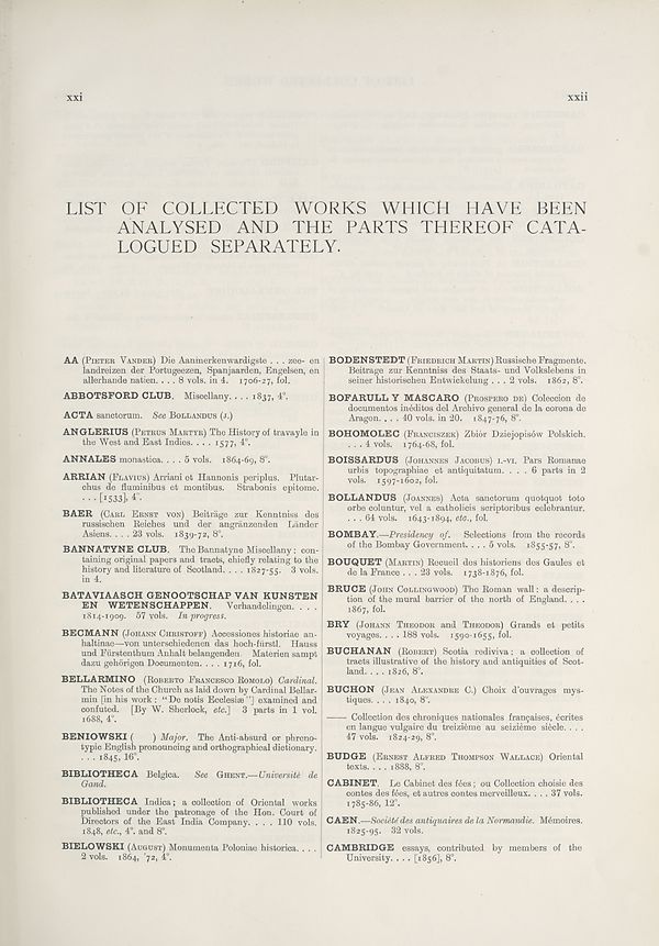 (21) Columns xxi and xxii -