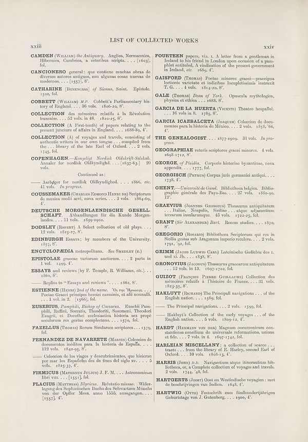 (22) Columns xxiii and xxiv -