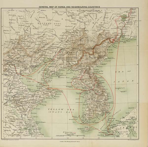 (2) Map, end of Volume 2 - General map of Korea and neighbouring countries