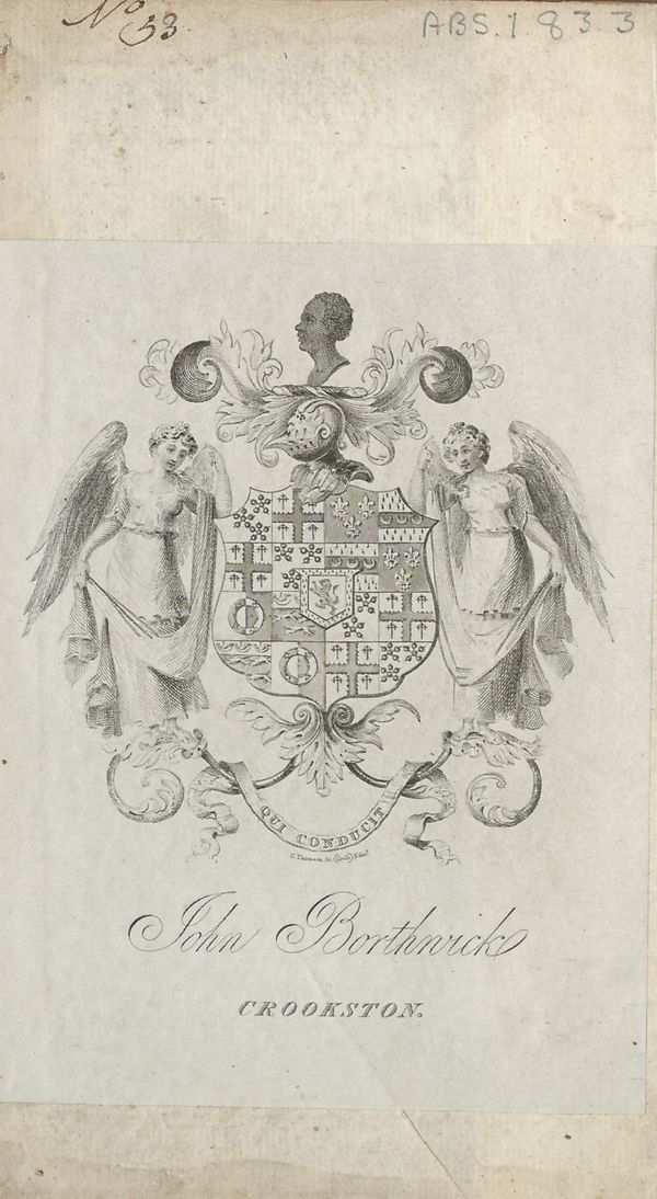 (2) Inside front cover, bookplate - 